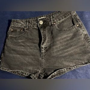 Black High Waisted Denim Shorts